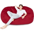 thumbnail image 1 of Lumaland 6ft Large Bean Bag Chair with Microsuede Washable Cover, Red, 1 of 6