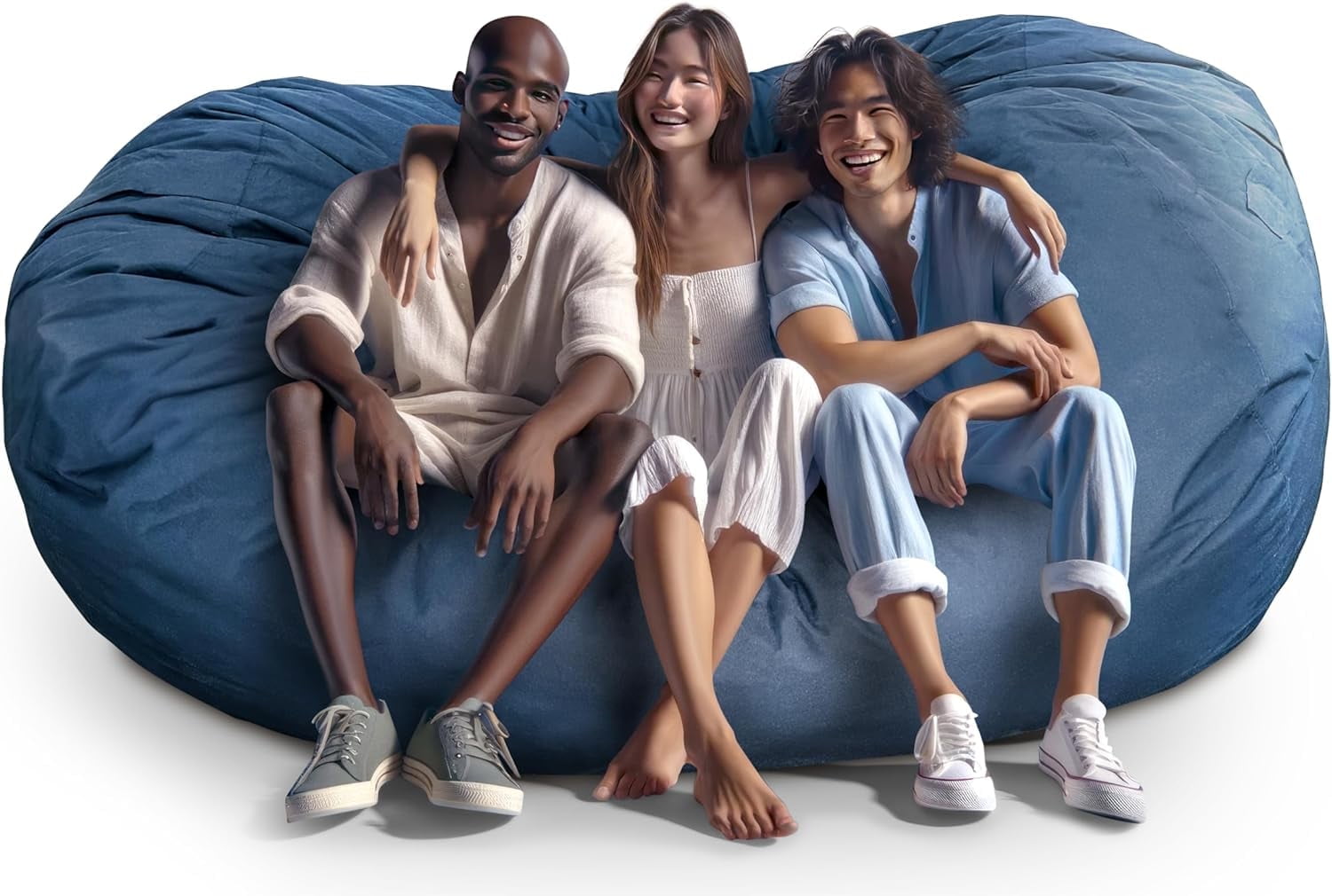 Lumaland 7ft Outdoor Indoor Bean Bag Chair Water Repellent and Fading Resistant Washable Cover Bean Bag for Patio Backyard Frontyard Garden Swimming Pool and Home Navy Blue Walmart