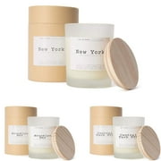 Lumaland Set of 3 Scented Jar Candles, 100% Vegan Soy Wax, New York City Memories