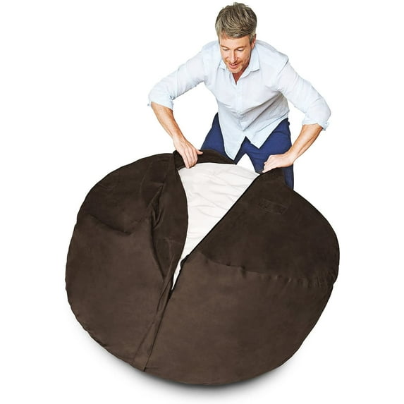 Lumaland outer cover for Bean Bags, 4-Foot Brown, Cover and Inlay ONLY