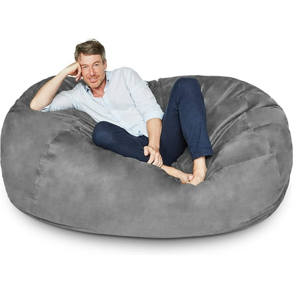 Lumaland outer cover for Bean Bags, 6-Foot Dark Grey, Cover and Inlay ONLY