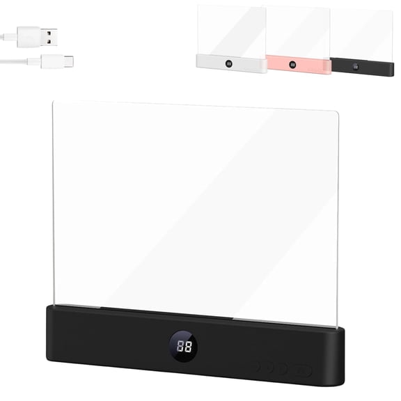 Lumalit Book Light Rechargeable, Smart LED Flat Panel Reading Light for Books, Clear Full Page Light with 3 Color Modes, Stepless Dimming & Timer, Clip-On Bed Reading Lamp for Night Use, Gift for Rea