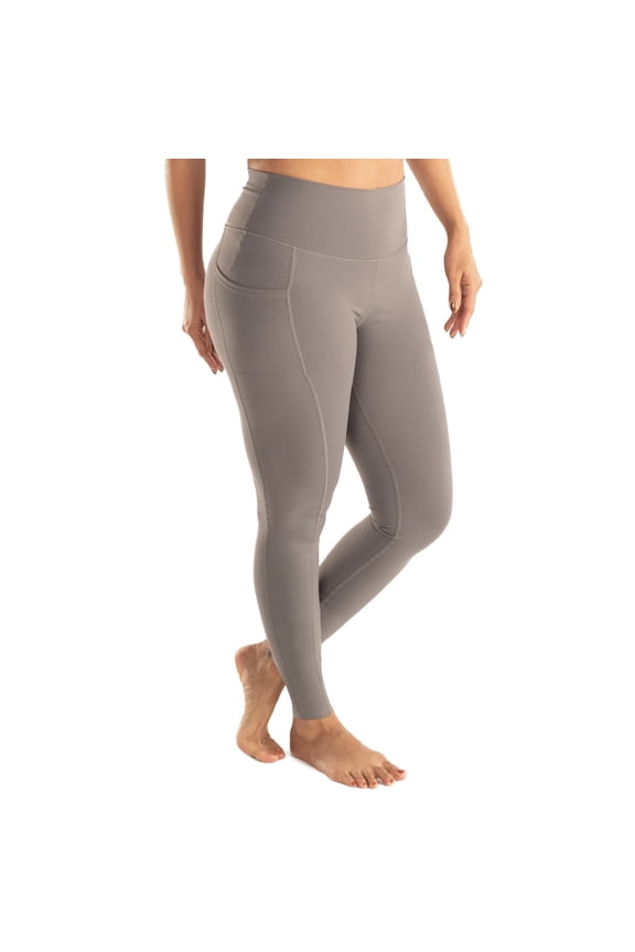 Leakproof Yoga Pant Leggings, 25" Inseam, Gray, Medium, Single Pair