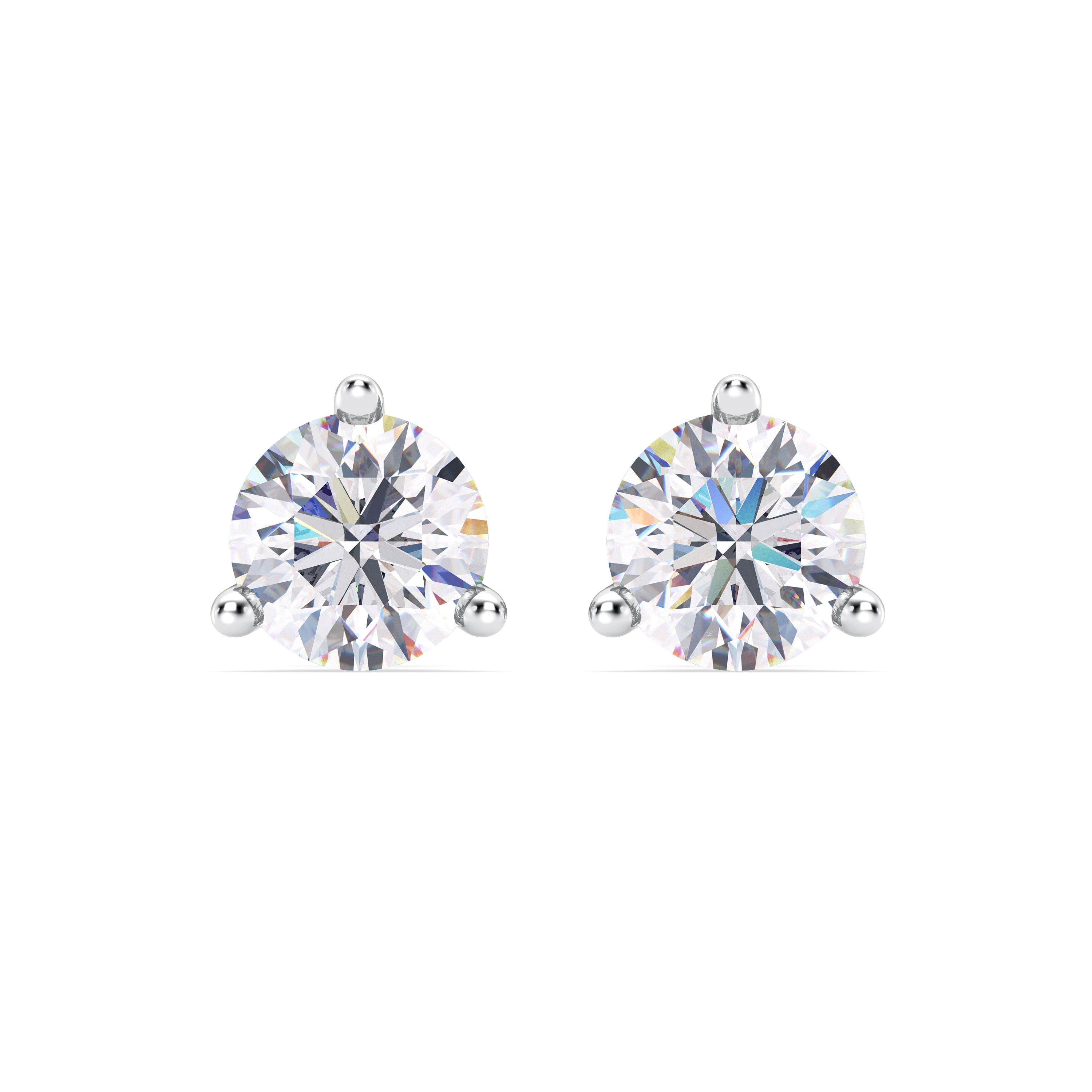 Lumante Men & Women’s 14K White Gold Round Lab Grown Diamond Earrings ...