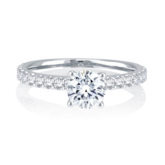 Lumante Women's 14k White Gold 1.19 cttw Round Lab-Grown Diamond Engagement Ring, in Prong Setting (F-G Color, VS Clarity) Ring Size 6