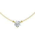thumbnail image 1 of Lumante Women’s 14k Yellow Gold Round Lab Grown Diamond 3 Prong Pendant Necklace, 1cttw (F-G Color, VS Clarity), 1 of 8