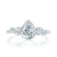 thumbnail image 1 of Lumante's 1.11cttw Lab-Grown Diamond Engagement Ring In 14k White Gold, Pear Shape Diamond (1ct) (F-G Color, VS Clarity) Ring Size 4, 1 of 6