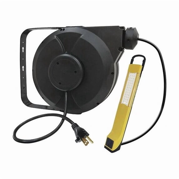 Lumapro Cord Reel w/Lamp,LED,40ft,16AWG,120VAC 443P49
