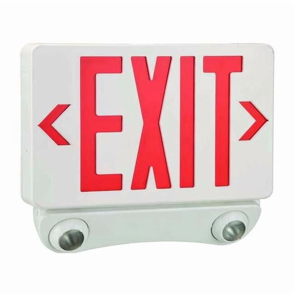 Exit Sign w/ Emergency Lights, 1 or 2 Face(s), Universal Mount, Nickel Cad, LED (Formerly LumaPro)
