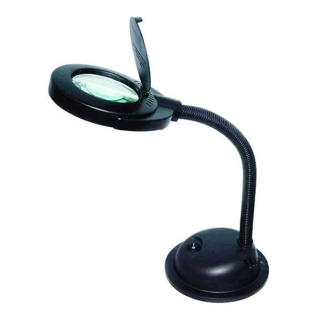 Lumapro Black Desk Magnifier Light,13-3/4"