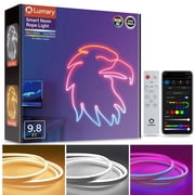 Lumary Smart Neon Rope Light RGBAICW Voice Controlled Polyvinyl Chloride LED Strip 9.8 Feet 1 Pack