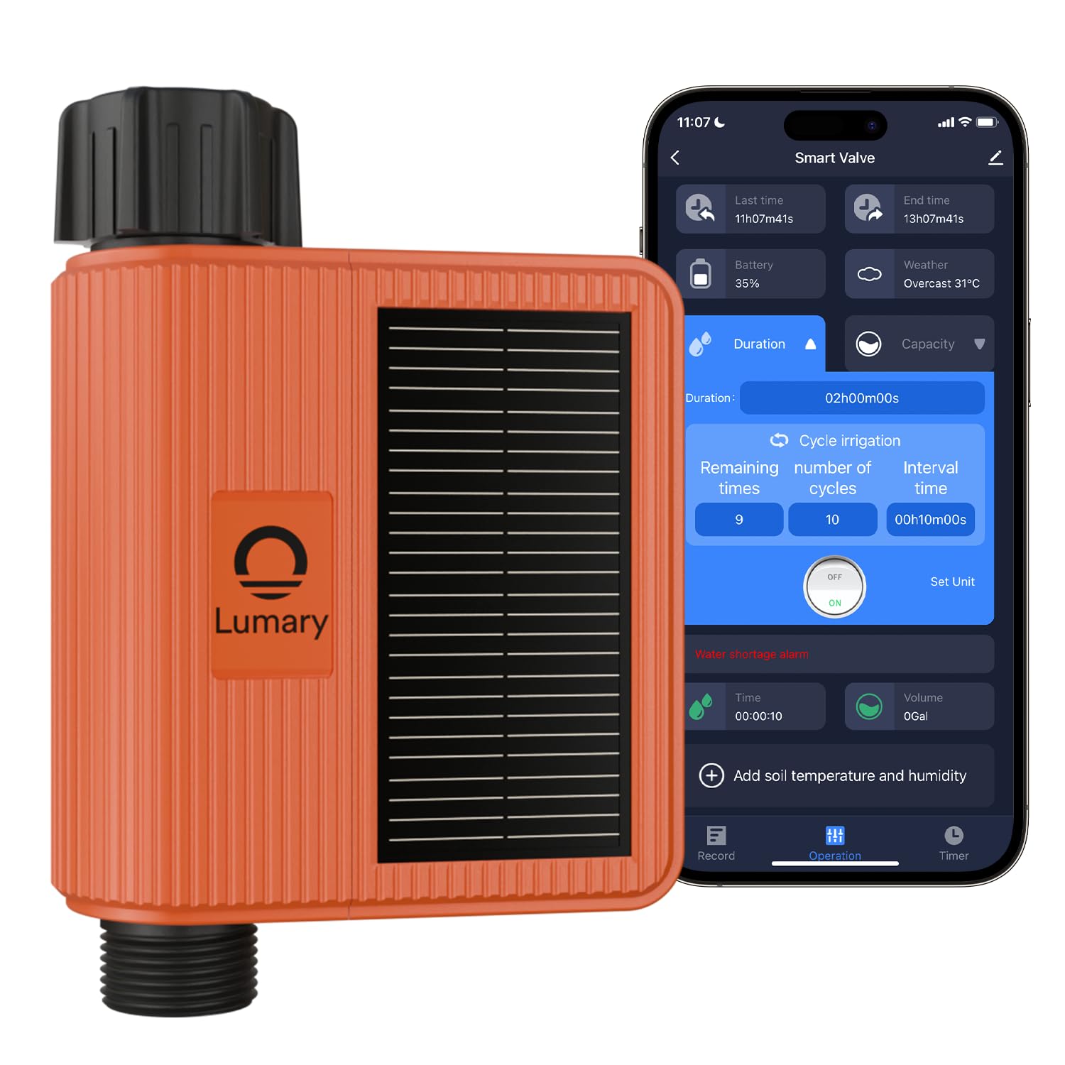 Lumary Solar WiFi Sprinkler Timer, Smart Water Timer for Garden Hose