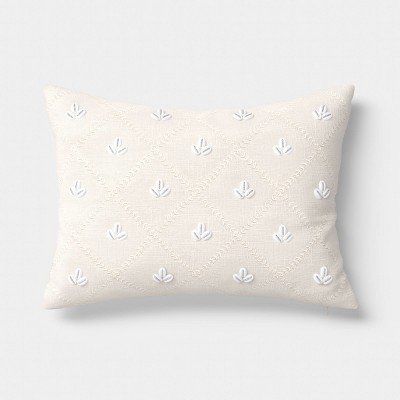 Lumbar Embellished Shell Throw Pillow