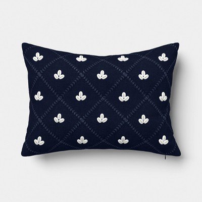 Lumbar Embellished Shell Throw Pillow