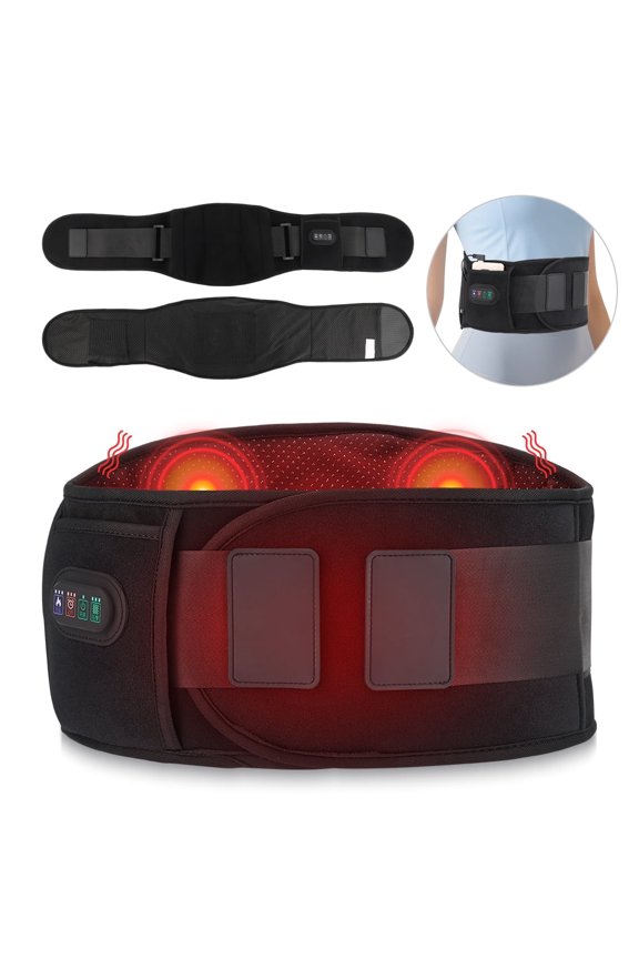Lumbar Heating Pad ,Waist Support Belt | 3-Level Warming & Adjustable Vibration Massage | Portable Wearable Comfort for Lower Back, Legs & Arms | Gift for Mom, Birthday Present
