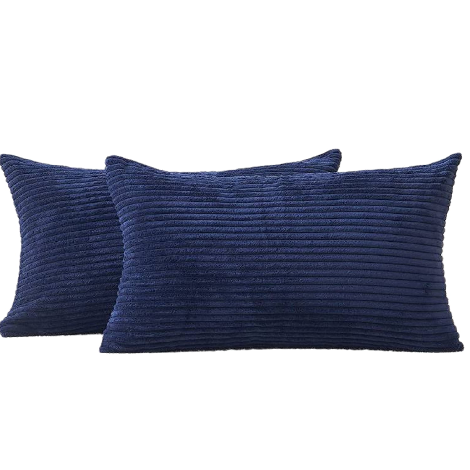 Lumbar Pillow Cover 2 Pack Decorative Striped Corduroy Rectangle