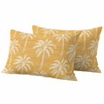 thumbnail image 1 of Lumbar Pillow Covers 12 x 20 Inches, Yellow Orange Palm Tree Waterproof Throw Pillow Cover Set of 2, Summer Botanical Tropical Tree Decorative Rectangle Cushion Covers for Patio/Tent/Couch/Garden, 1 of 9
