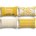 thumbnail image 1 of Lumbar Pillow Covers 12x20 Set of 4, Modern Sofa Throw Pillow Cover, Decorative Outdoor Linen Fabric Pillow Case for Couch Bed Car, Yellow, 1 of 5