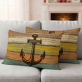 thumbnail image 1 of Lumbar Pillow Covers 20x12 Inch Set of 2, Nautical Anchor Waterproof Outdoor Pillow Covers, Farmhouse Vintage Old Wooden Grain Decorative Cushion Pillowcases for Couch, Sofa, Bed, Garden, Patio, 1 of 9