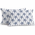 thumbnail image 1 of Lumbar Pillow Covers 20x12 Inch Set of 2, Navy Blue Beach Starfish Waterproof Outdoor Pillow Covers, Summer Ocean Nautical Coastal Decorative Cushion Pillowcases for Couch, Sofa, Bed, Garden, Patio, 1 of 9