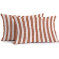 thumbnail image 1 of Lumbar Pillow Covers 20x12 Inch Set of 2, Orange Red Stripes Waterproof Outdoor Pillow Covers, Farmhouse Striped Geometric Simple Art Decorative Cushion Pillowcases for Patio Garden Couch Bed, 1 of 9