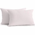 thumbnail image 1 of Lumbar Pillow Covers 20x12 Inch Set of 2, Pink Vertical Striped Waterproof Outdoor Pillow Covers, Farmhouse Thin Line Stripes Decorative Cushion Pillowcases for Couch, Sofa, Bed, Garden, Patio, 1 of 9