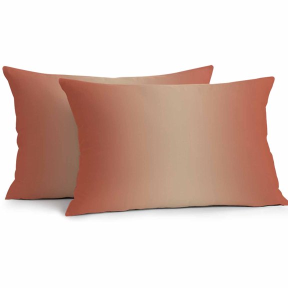 Lumbar Pillow Covers 20x12 Inch Set of 2, Red Orange Ombre Waterproof Outdoor Pillow Covers, Modern Gradient Abstract Art Decorative Cushion Pillowcases for Couch, Sofa, Bed, Garden, Patio