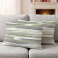 thumbnail image 1 of Lumbar Pillow Covers 20x12 Inch Set of 2, Sage Green Waterproof Outdoor Pillow Covers, Modern Abstract Grey Striped Art Decorative Cushion Pillowcases for Couch, Sofa, Bed, Garden, Patio, 1 of 9