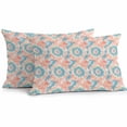 thumbnail image 1 of Lumbar Pillow Covers 20x12 Inch Set of 2, Teal Orange Waterproof Outdoor Pillow Covers, Modern Tie Dyeing Contemporary Abstract Art Decorative Cushion Pillowcases for Couch, Sofa, Bed, Garden, Patio, 1 of 9