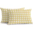 thumbnail image 1 of Lumbar Pillow Covers 20x12 Inch Set of 2, Yellow Buffalo Plaid Waterproof Outdoor Pillow Covers, Farmhouse Retro Checked Rustic Decorative Cushion Pillowcases for Couch, Sofa, Bed, Garden, Patio, 1 of 9