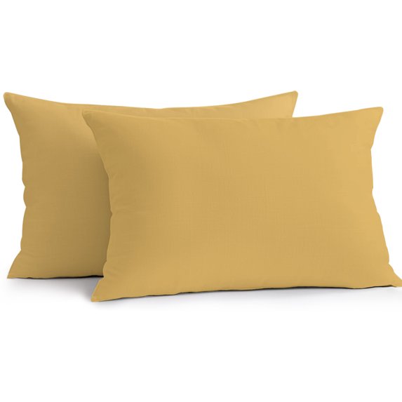 Lumbar Pillow Covers 20x12 Inch Set of 2, Yellow Waterproof Outdoor Pillow Covers, Minimalist Modern Solid Color Yellow Decorative Cushion Pillowcases for Couch, Sofa, Bed, Garden, Patio
