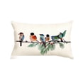 thumbnail image 1 of Lumbar Pillow Decorative Throw Pillows,Small Hand-Painted Outdoor Birds Pillowcases,Spring Summer Pillows Decorative Throw Cushion Covers Linen for Couch Sofa Teal C, 1 of 9