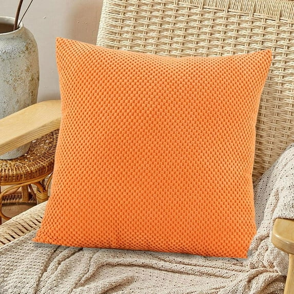 Lumbar Pillow, Velvet Flock Bean Bag Cushion, Solid Orange, 40cm, Home Sofa Backrest,Vsgery