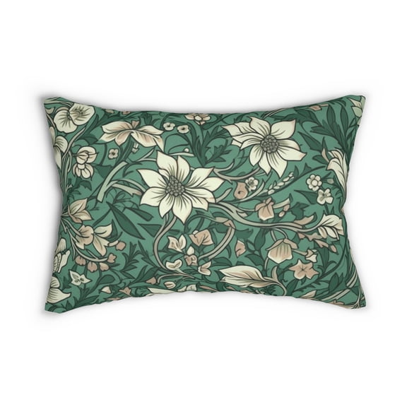 Lumbar Pillow with Jacobean Design