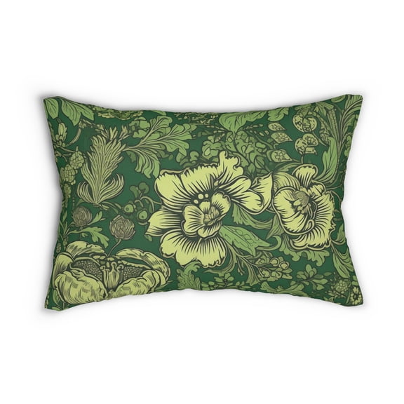 Lumbar Pillow with Jacobean Design