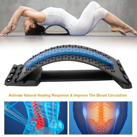 Lumbar Spinal Massager, Moclever Back Massage Stretching Device Pain Relief, Multi-Level Lumber Support