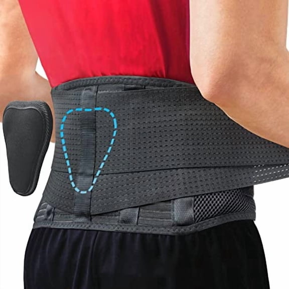 Lumbar Support Belt Adaptive Fit for Back Pain & Herniated Disc Breathable & Adjustable Lower Back Brace with Lumbar Pad for Men & Women Fits 59-63 Waist (XX-Large, Check Sizing)