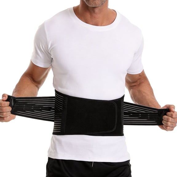 Lumbar Support Belt Elastic Back Brace Adjustable Waist Brace Stabilizers with Steel Inserts for Gym Workout Running