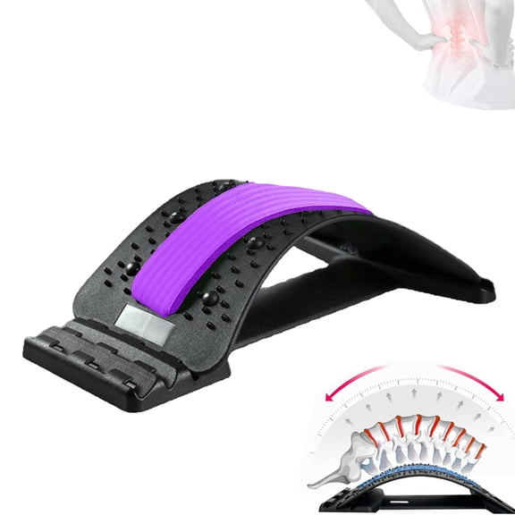 Lumbar Support Board, Back Stretcher for Lower Back Pain Relief with 98 Acupressure Nodes and Memory Foam Pad (Purple)