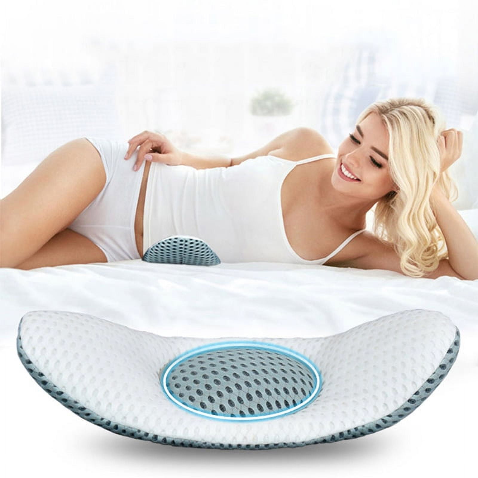 Solid Cushion Core Head Waist Pillow - White / 30x50cm