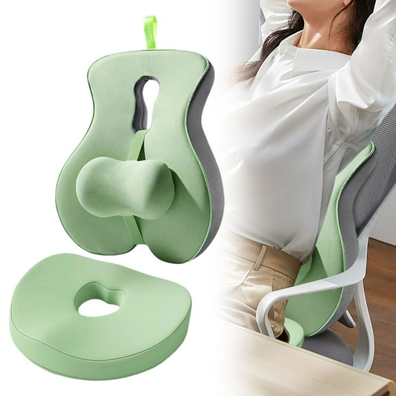 Lumbar Support Cushion for Office & Gaming Chairs - Adjustable Back Rest Pillow with Sliders for Tailbone & Lower Back Pain Relief