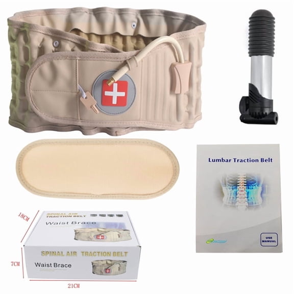 Lumbar Support Decompression Waist Air Traction Brace Spinal Back Relief Belt Backach Pain Release Device Massager Unisex