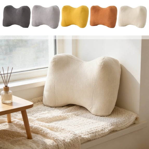 Lumbar Support Office Chair Cushion with Back Support Pillow for Prolonged Sitting – Comfortable Polyester Seat Cushion for Lower Back and Posture Improvement