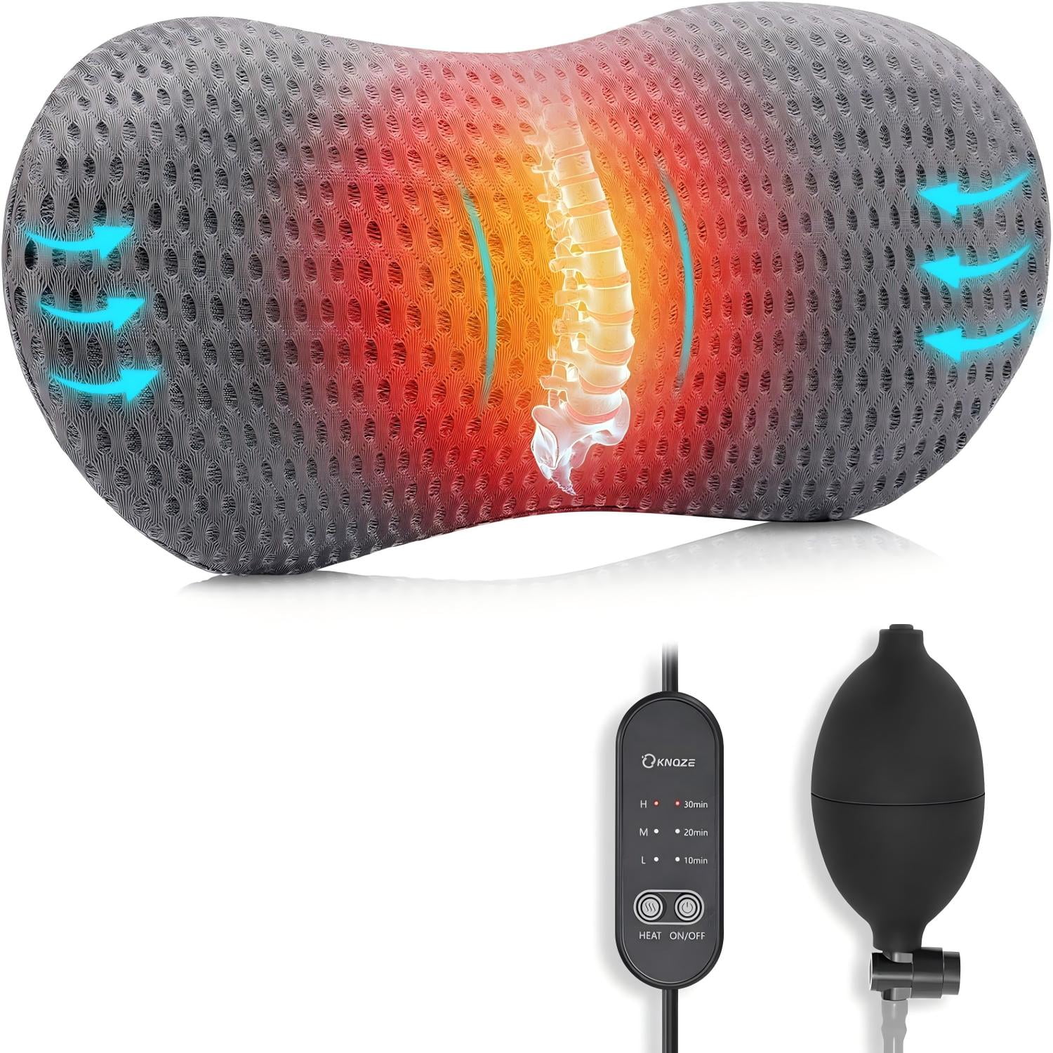 Lumbar Support Pillow Adjustable Traction Height with Heating for for