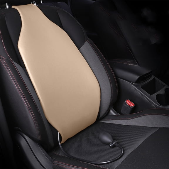 Lumbar Support Pillow with Air Pump for Car - Back Support for Medium to Large Vehicles - Soft Memory Foam Car Seat Cushion for Back Pain Relief for Office Chair and Car Seat