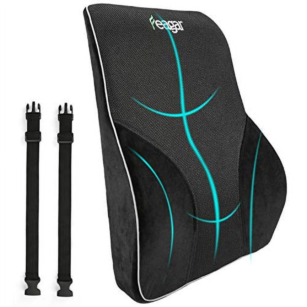 Newgam Lumbar Support Pillow,Pure Memory Foam Back Cushion Orthopedic  Backrest with Breathable 3D Mesh for Car Seat,Office Chair,Computer