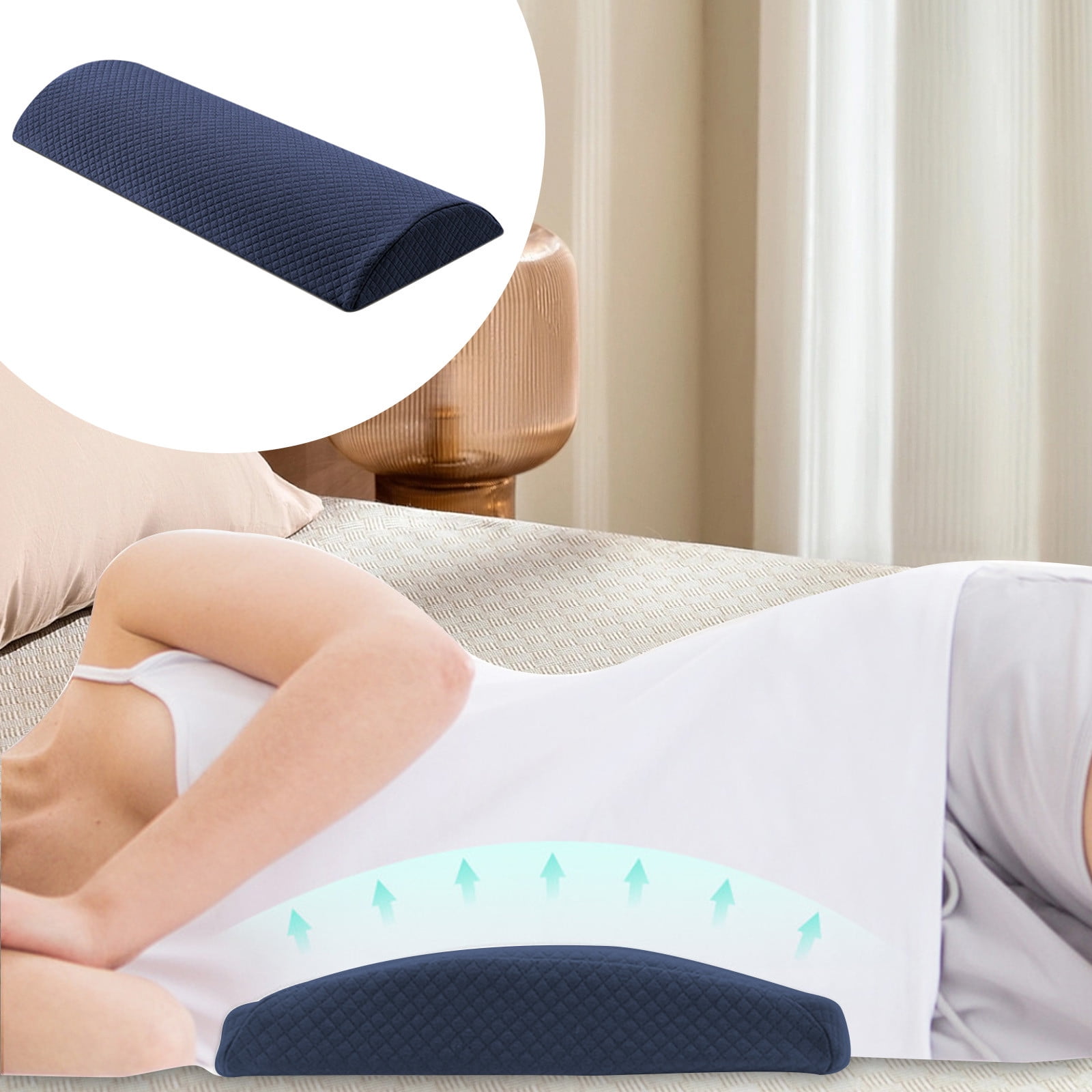 Lumbar Support Pillow for Bed Relief Back Pain Lower Back Pillow for Sleeping Memory Foam Waist Pillow Back Wedge Bolster Pillow for Side Back Stomach Sleepers Bed Rest Pillow for Car Sofa Walmart