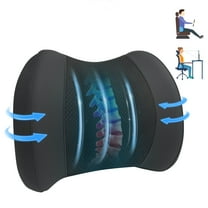 Lumbar Support Pillow for Car, Back Cushion for Driving, Chair Support for Car, Office Chair, Wheelchair - Black