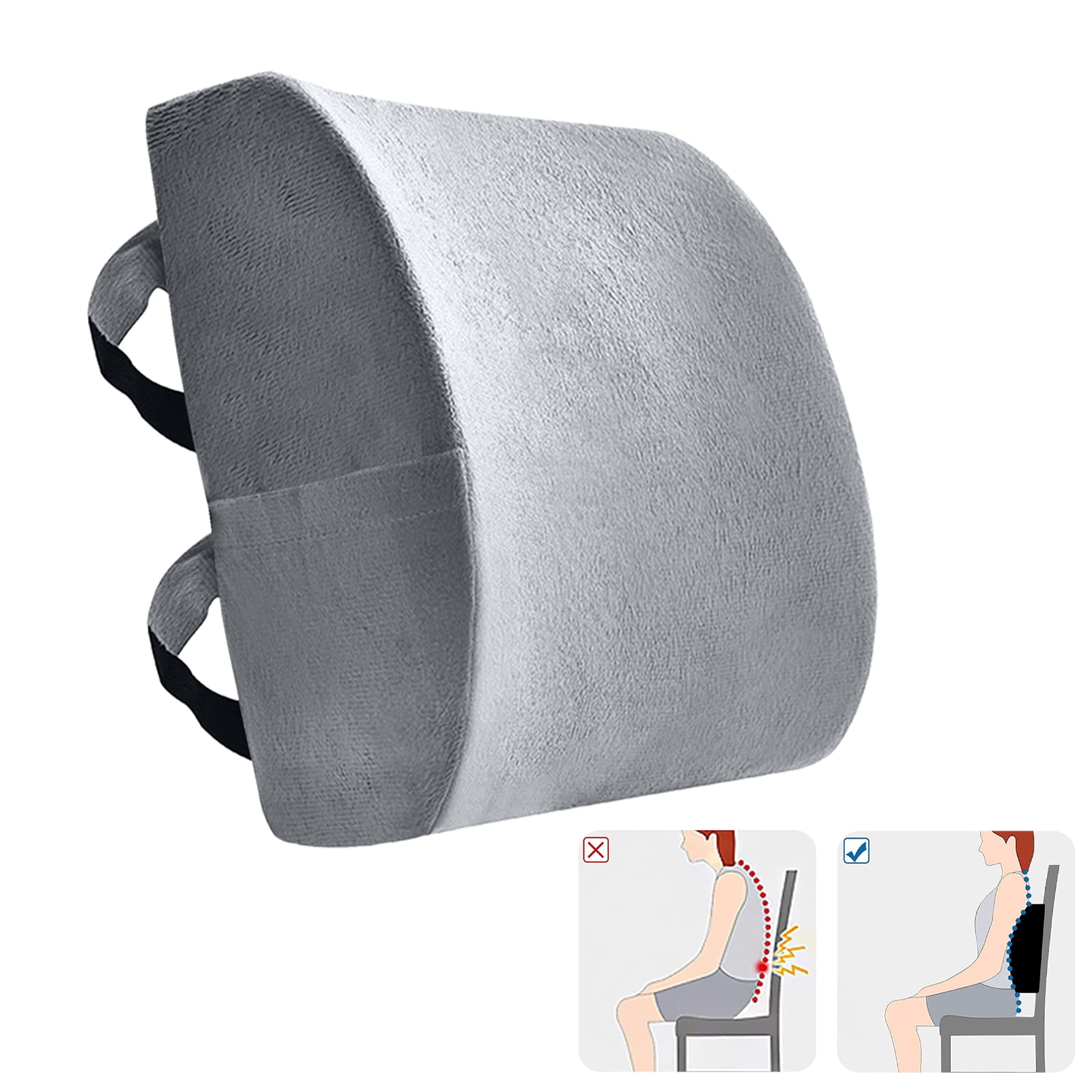 Ergonomic Love Home Memory Foam Pillow 3D Mesh Lumbar Support Relieves Back Pain Gray Walmart