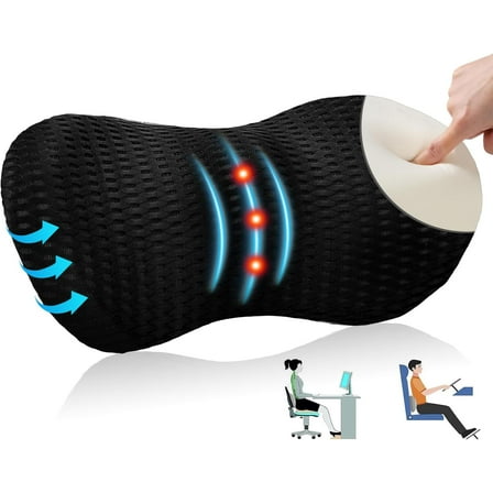 OCHAPA Memory Foam Ergonomic Backrests for Office Chair and Car Seat, Black